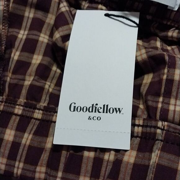 NWT Men's  Plum Plaid Poplin Pajama Pants - Goodfellow & Co  Size L - Picture 8 of 9